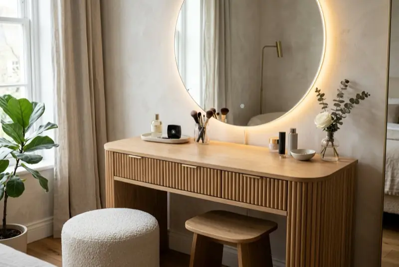 Fluted Vanity Desk
