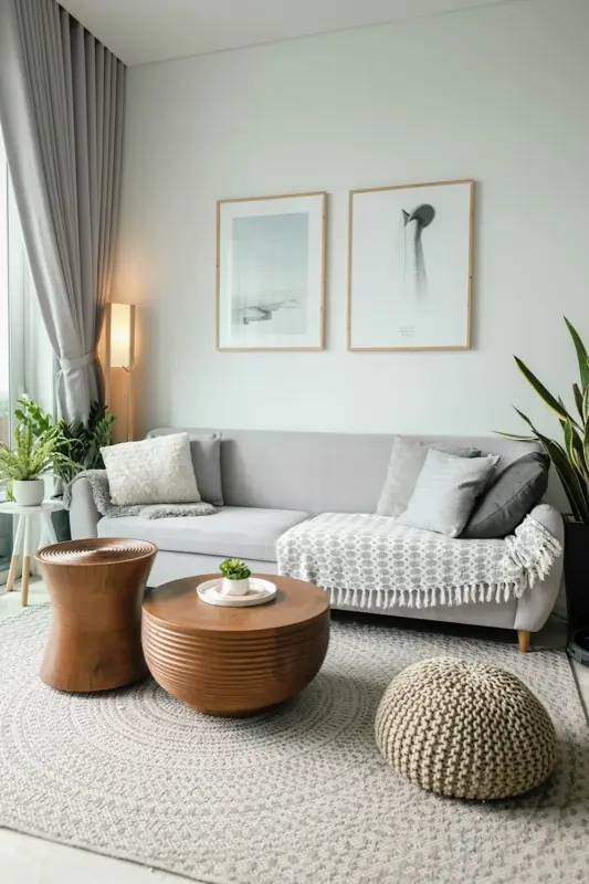 DIY Oversized Round Micro-Cement Concrete Coffee Table
